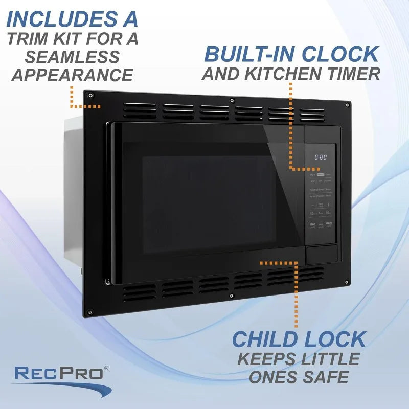 RecPro RV Kitchen Air Fryer Convection Microwave Black