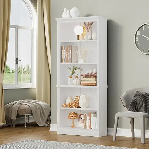 Five Tier Wooden Bookcase for Living Rooms Bedrooms Offices