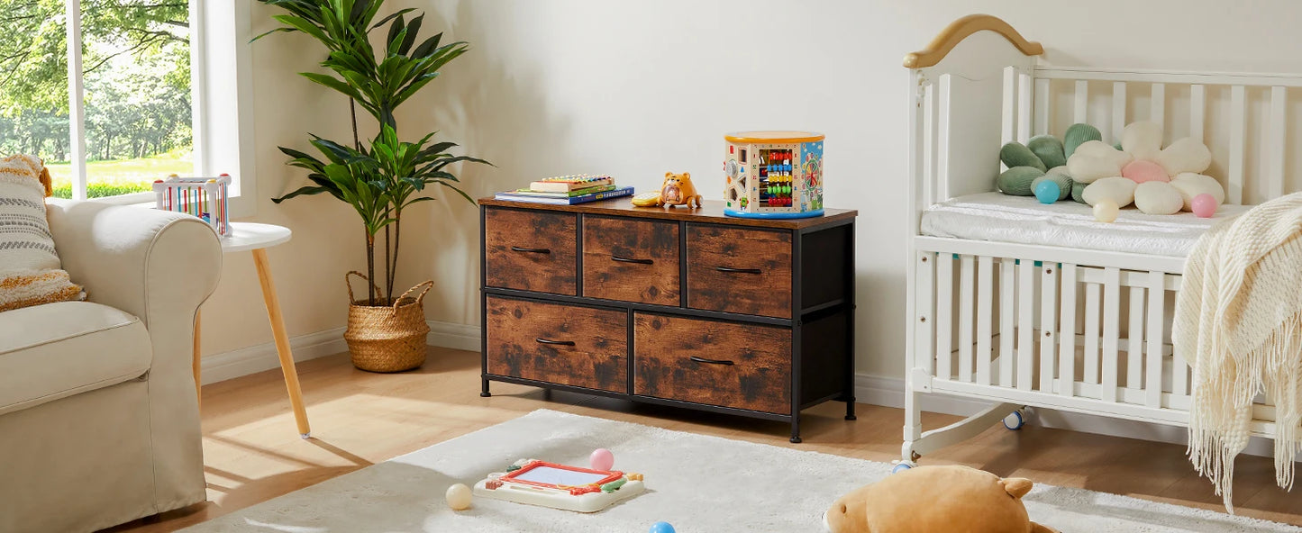 JHK Living Room Wardrobe Display Cabinet Fabric Drawers