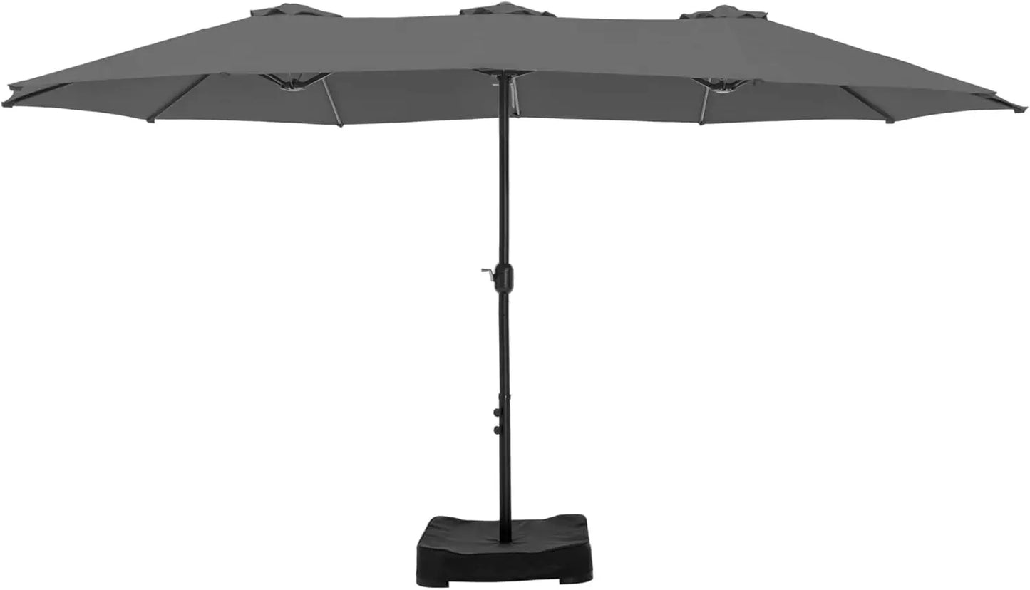 15ft Double Sided Patio Umbrella with Base Included