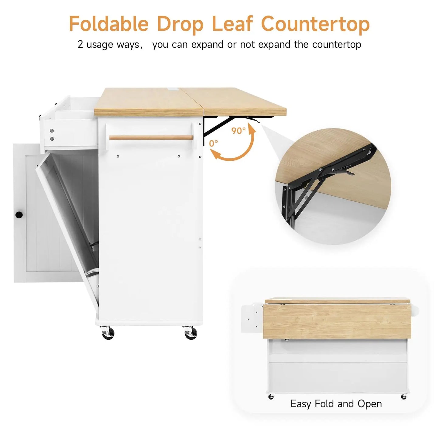 Mobile Kitchen Island With Power Outlet Drop Leaf Towel Rack