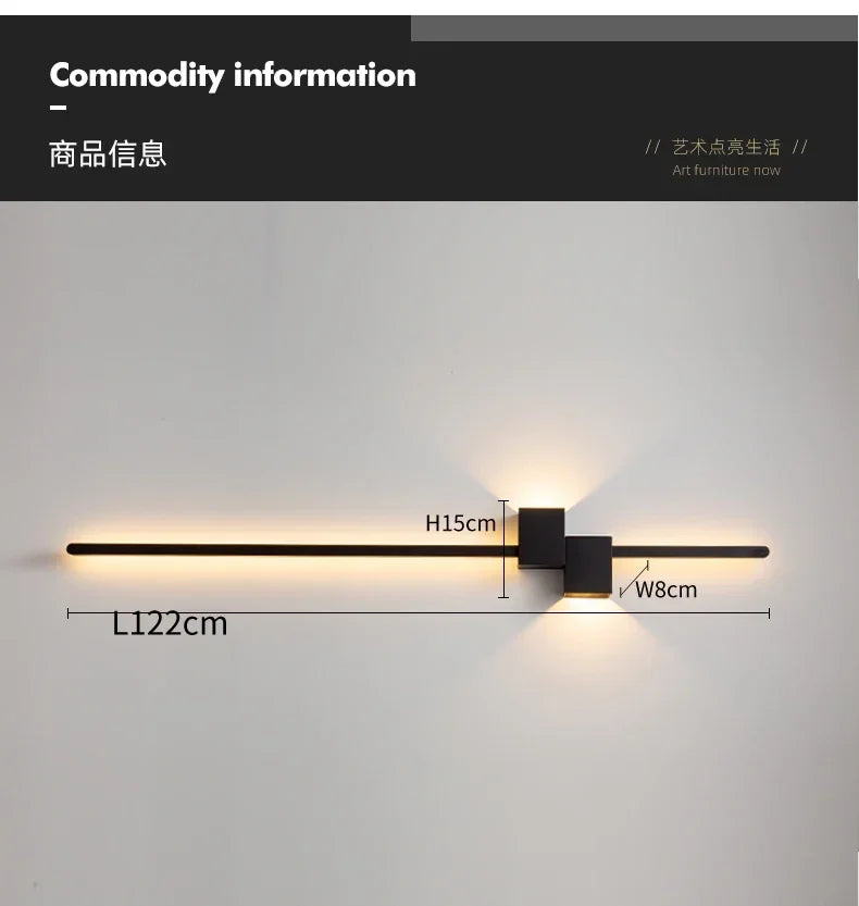 New Modern Minimalist Wall Lamp Black/Gold LED Wall Light Home Decorative Bedside Corridor Sofa Backgroung Wall Fixture