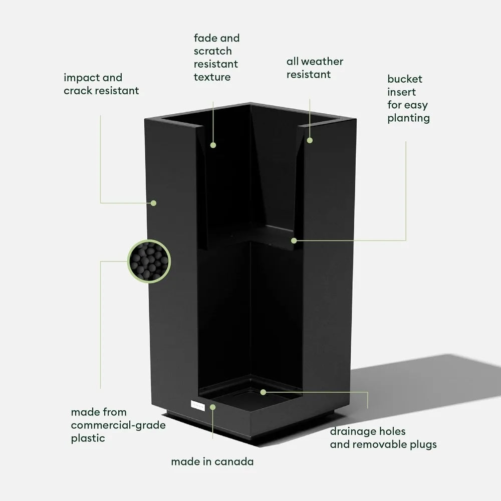 Veradek Block Series Pedestal Planter Tall All Weather