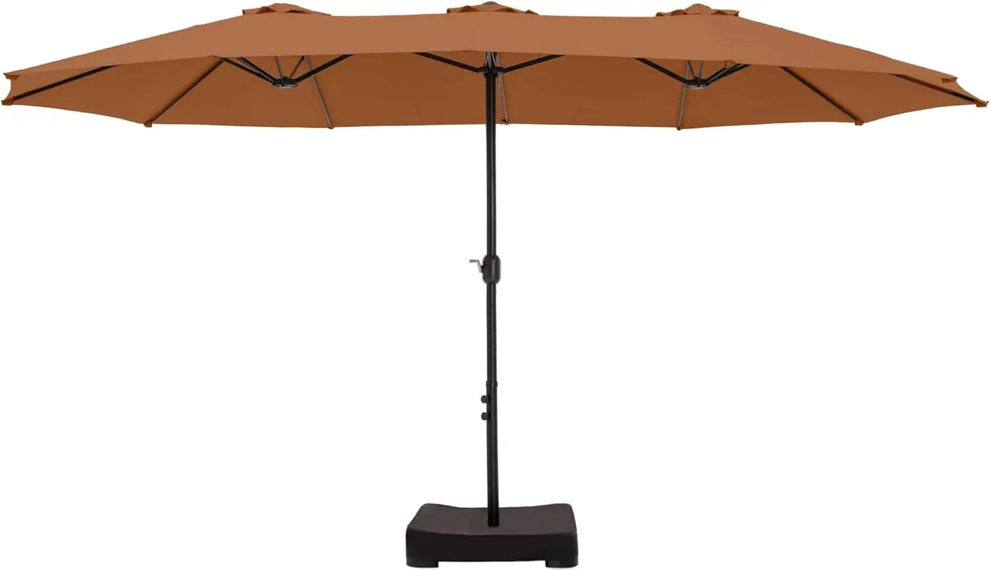 15ft Double Sided Patio Umbrella with Base Included