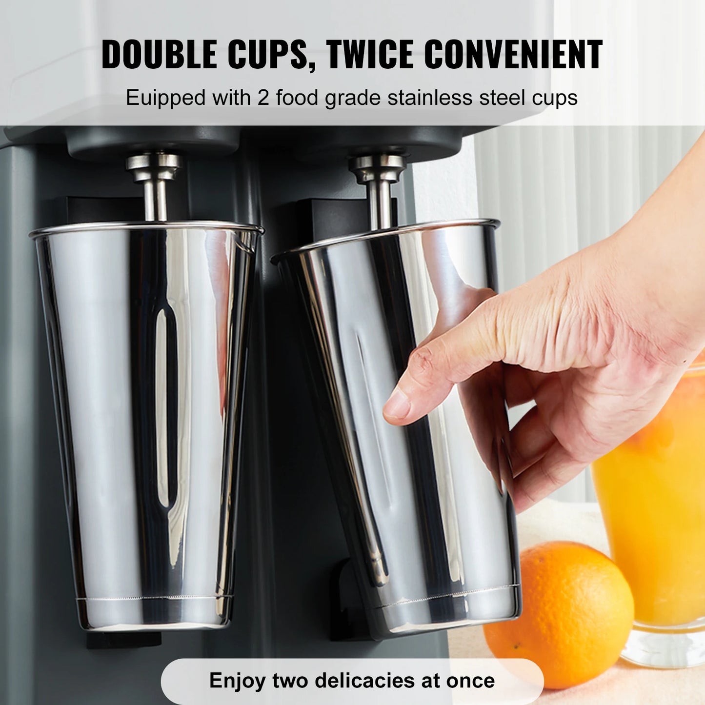 SucceBuy Milkshake Mixer Double Stainless Steel 3 Speed