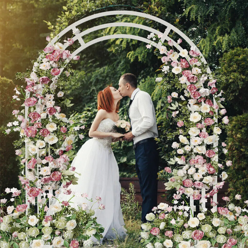 260CM Tall White Wedding Arch Stand Metal Backdrop Garden Arch Frame Pergola Stand Pergola Venues Party Decoration