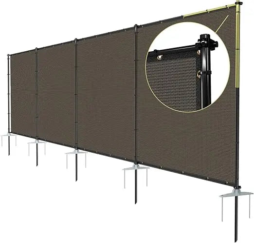 5x60 Outdoor Privacy Fence With Iron Poles Ground Spikes