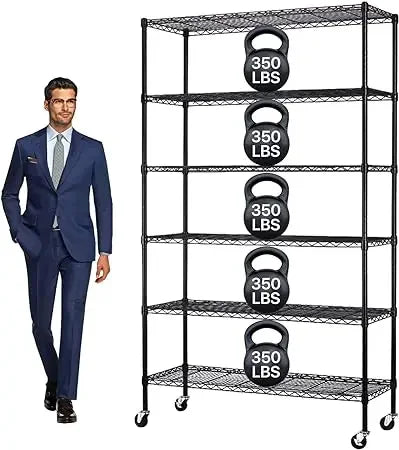 Metal Wire Shelving Unit With Wheels 4 Tier Garage Storage