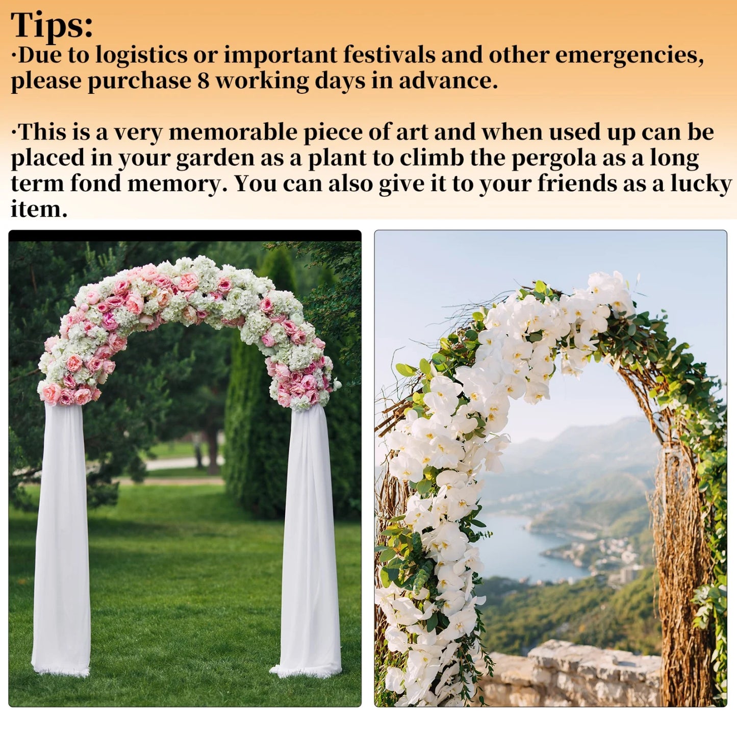 260CM Tall White Wedding Arch Stand Metal Backdrop Garden Arch Frame Pergola Stand Pergola Venues Party Decoration