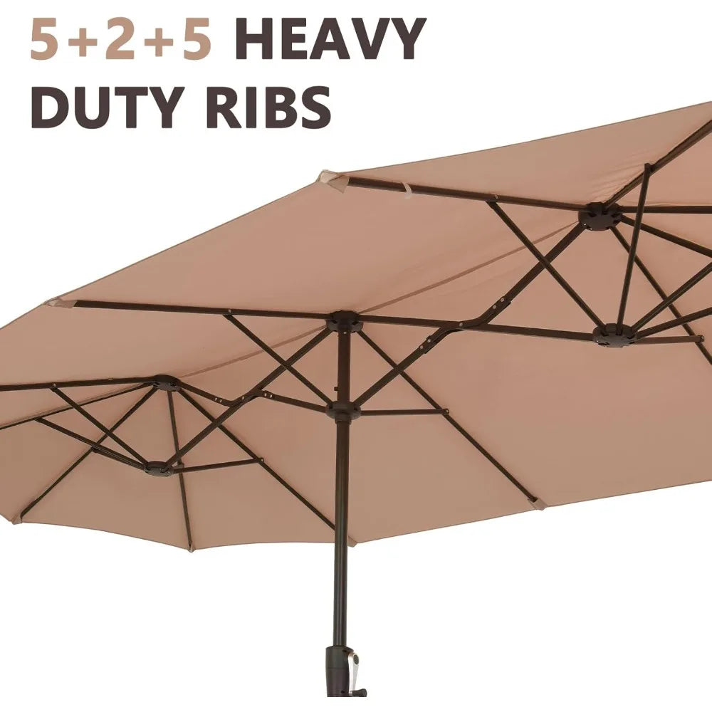13Ft Large Patio Umbrella with Base Easy Crank for Poolside