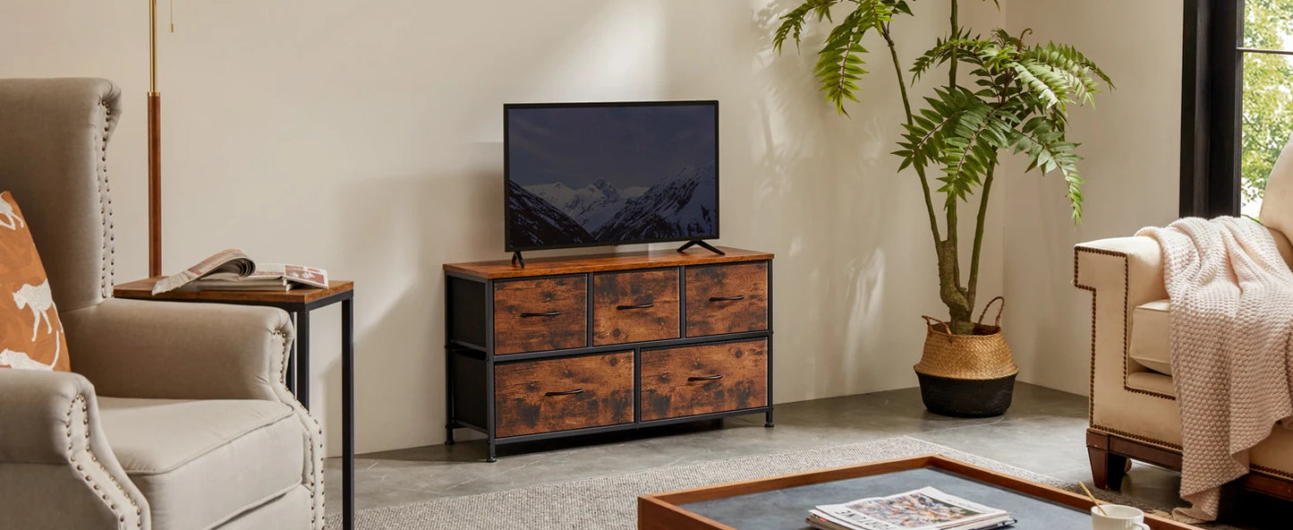 JHK Living Room Wardrobe Display Cabinet Fabric Drawers