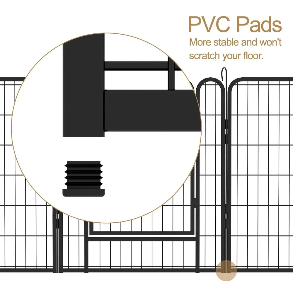 16 Panels Heavy Duty Metal Playpen with Door for Dogs