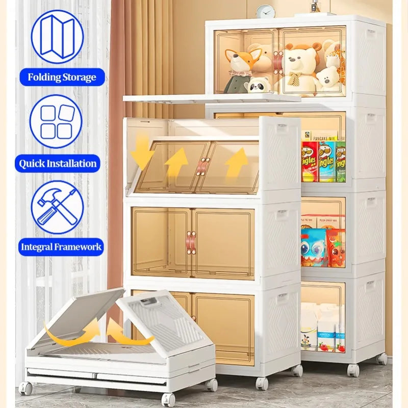 Premium 4 Tier Stackable Plastic Storage Bins with Lids