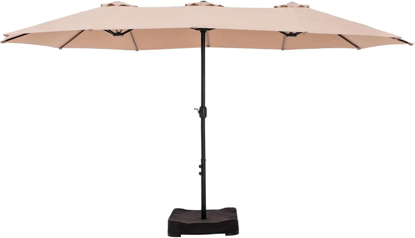 15ft Double Sided Patio Umbrella with Base Included