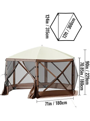 SucceBuy Pop Up Camping Gazebo 12x12 10x10 Sun Shade Tent