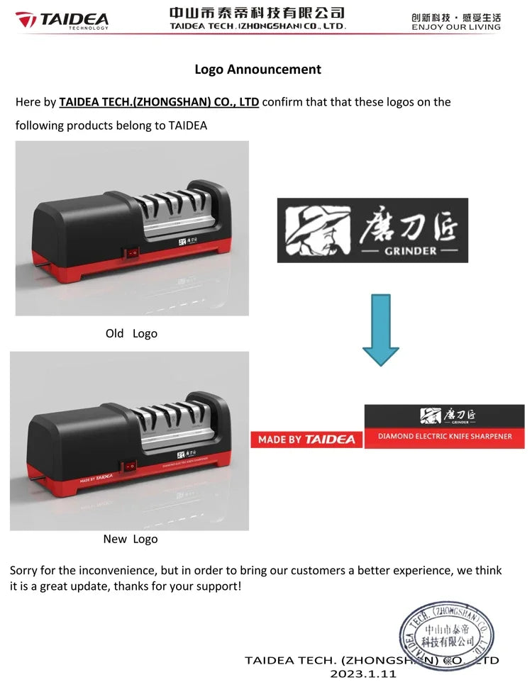 TAIDEA TG2102 Electric Knife Sharpener EU Plug 18W