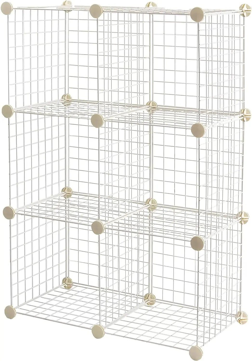 Basics Cube Wire Grid Stackable Storage Shelves 6 Cube Black