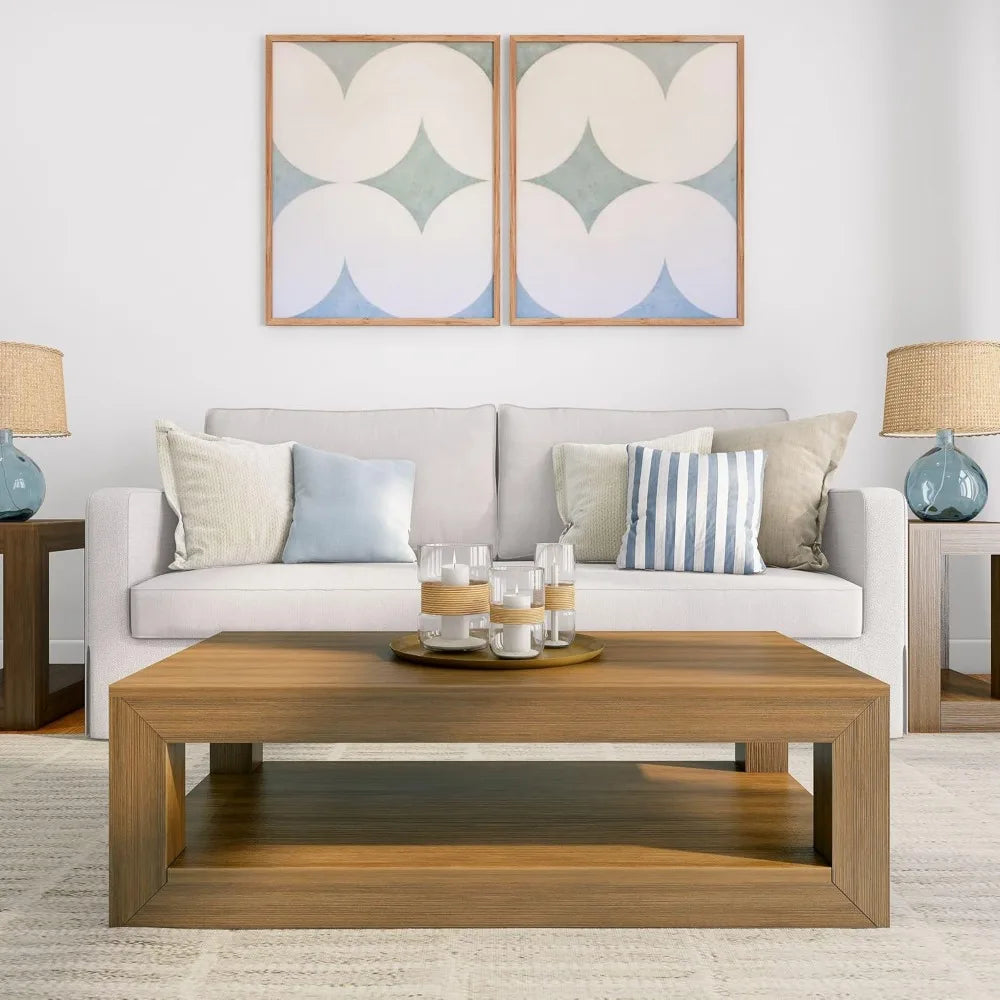 Plank And Beam 40in Modern Coffee Table With Shelf Storage