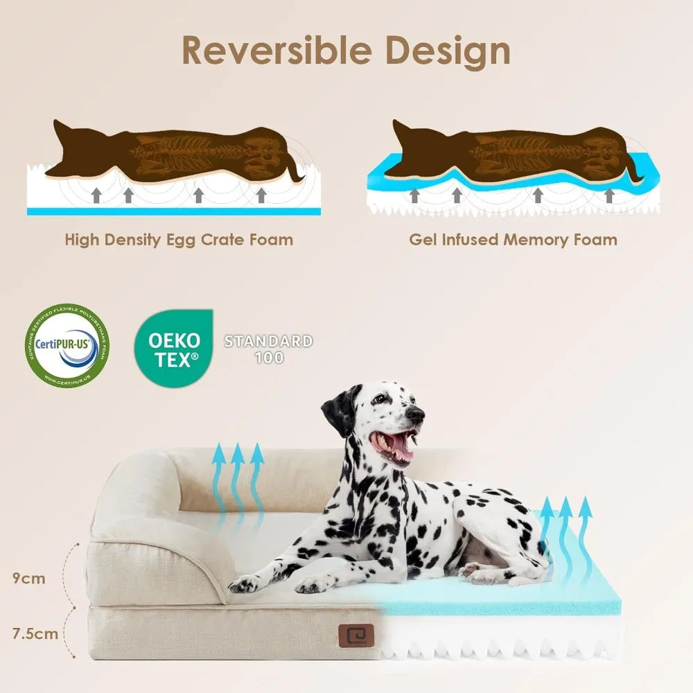 Waterproof Memory Foam XL Dog Bed with Sides and Cover