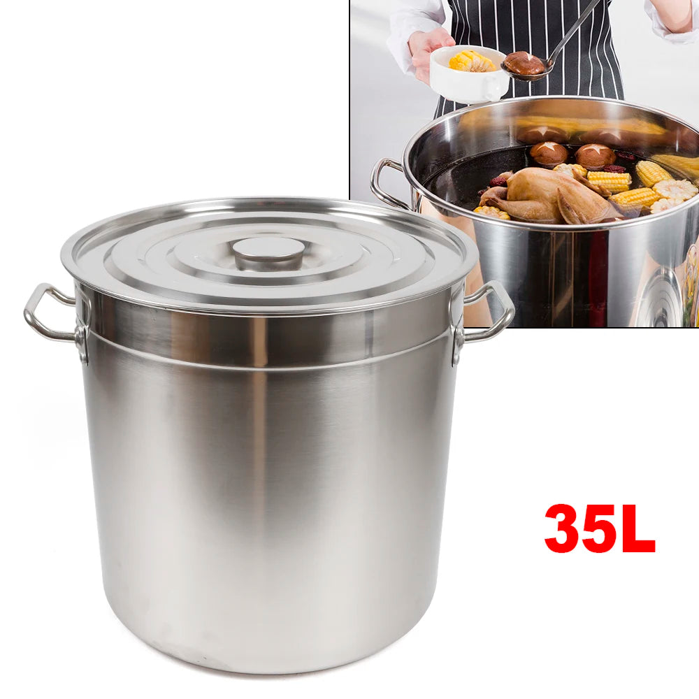 35L Thickened Stainless Steel Multipurpose Stock Pot Lid