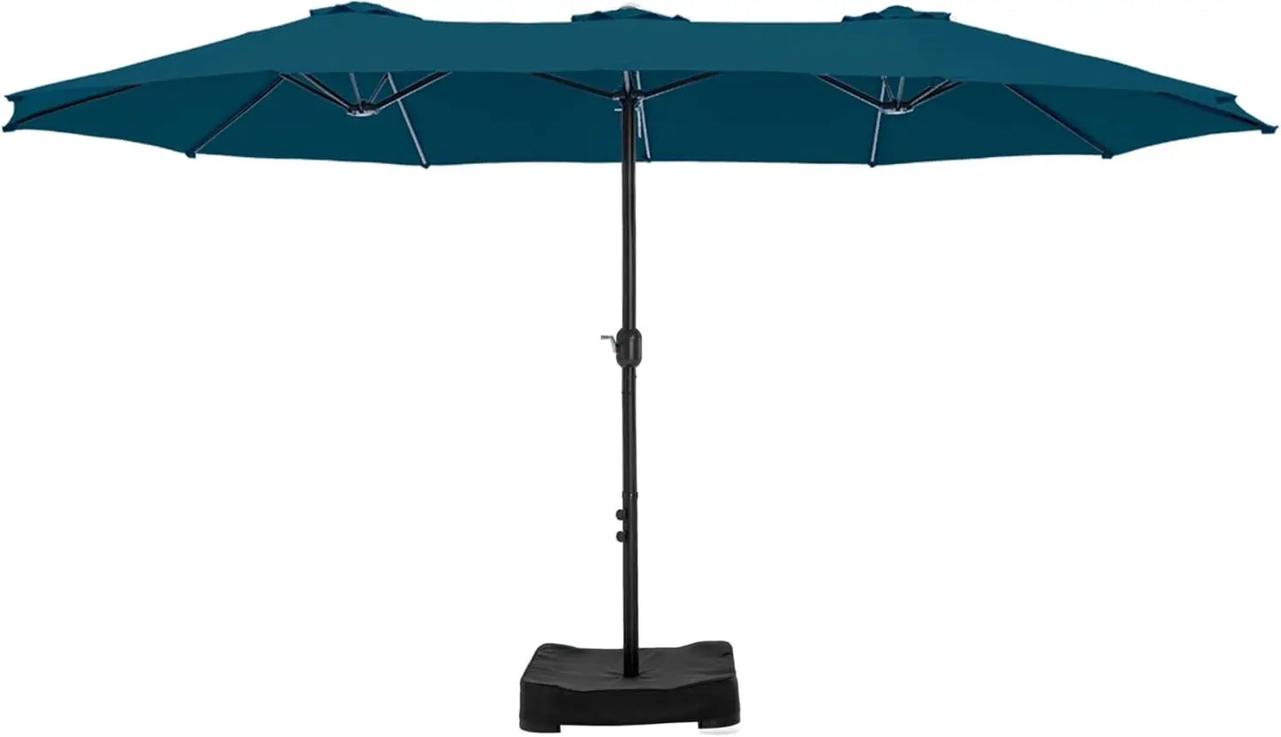 15ft Double Sided Patio Umbrella with Base Included