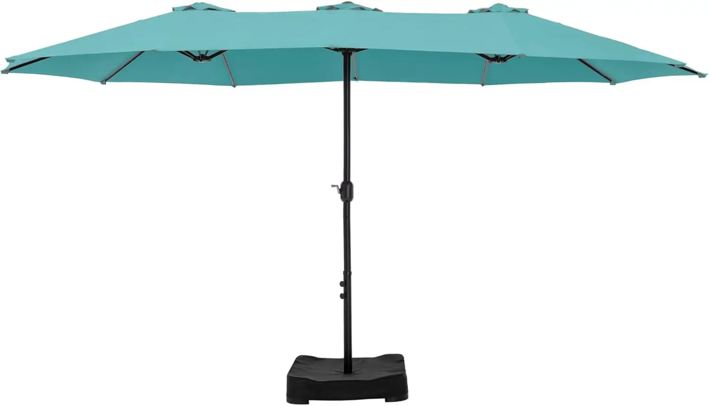15ft Double Sided Patio Umbrella with Base Included