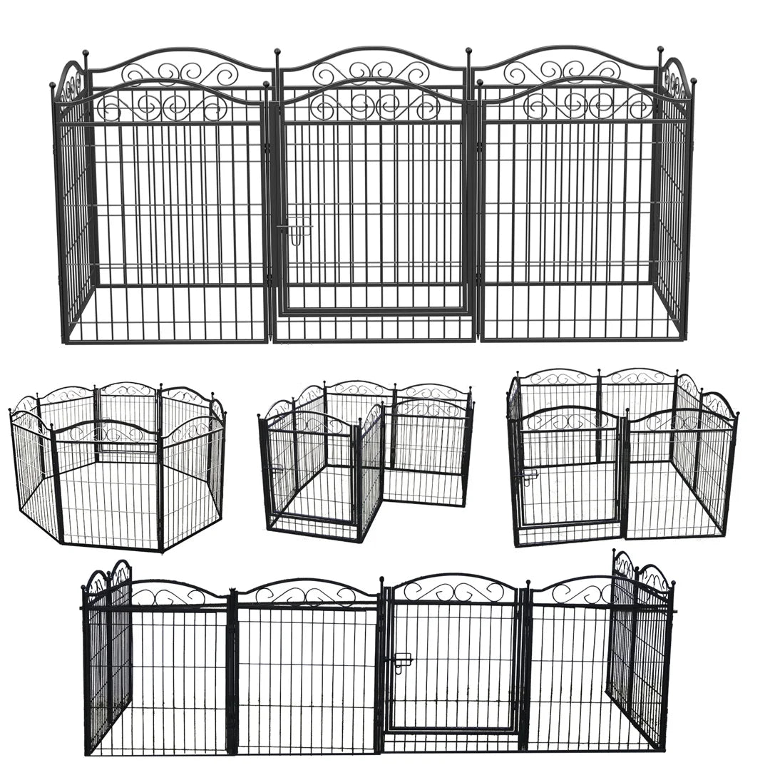 8 Panels Heavy Duty Metal Dog Panel Foldable Pet Playpen