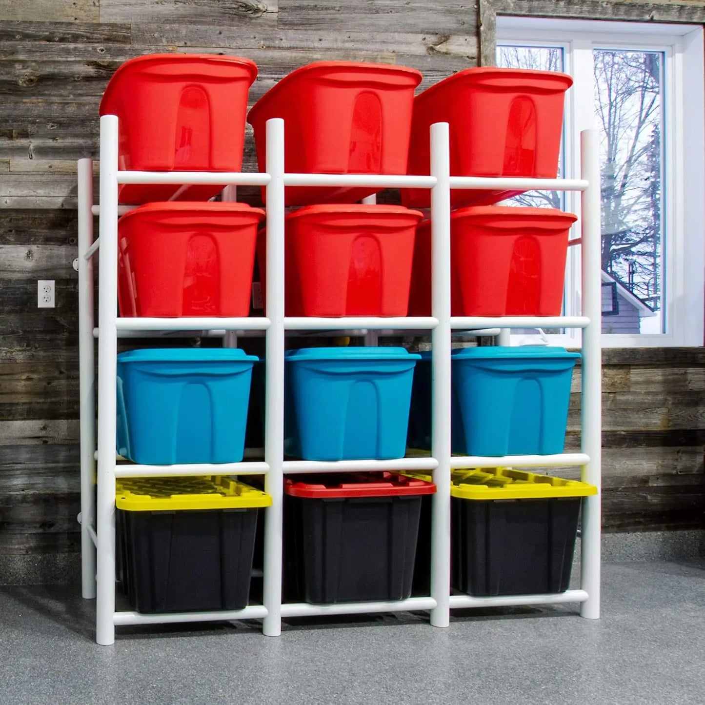 PROSLAT Bin Warehouse Rack - 12 Totes for Heavy Storage