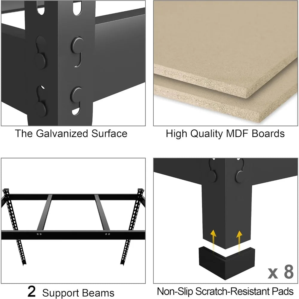 Heavy Duty Storage Shelves - 5 Tier Adjustable Metal Rack