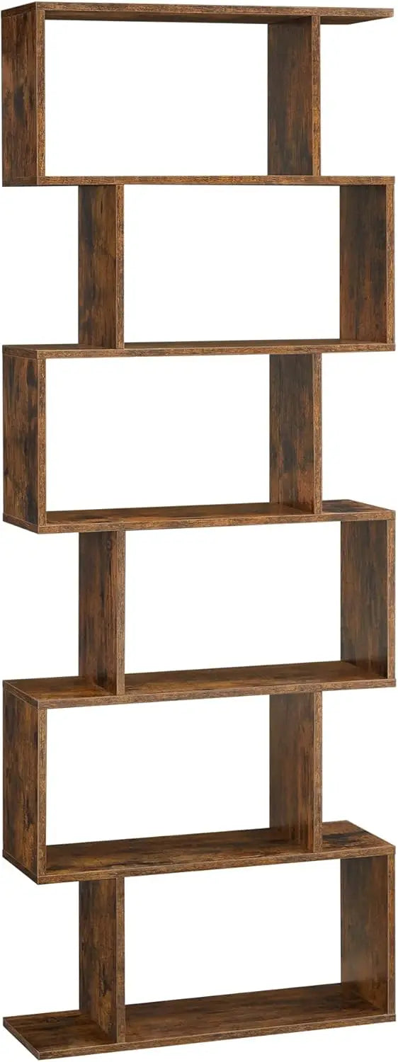 6-Tier Bookcase Tall Display Shelf Freestanding Storage Shelf Room Divider for Home Office