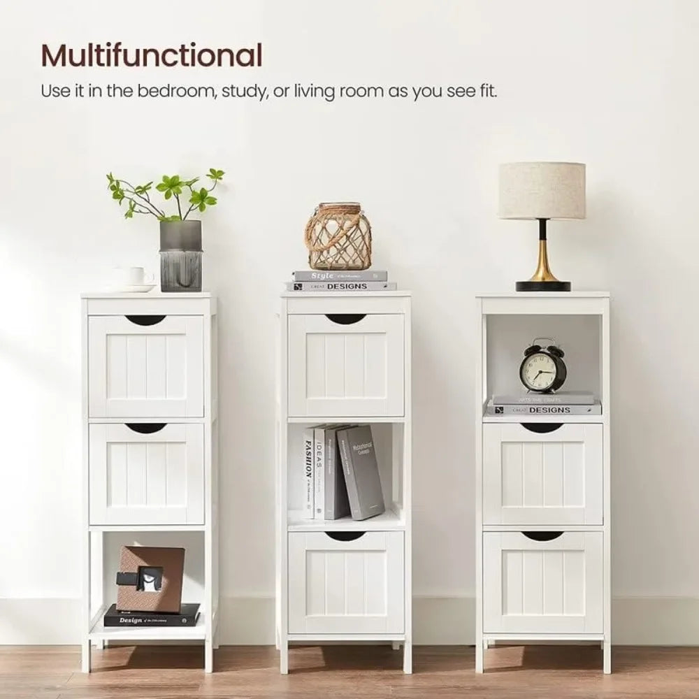 Bathroom Floor Cabinet, Multifunctional Corner Unit, 2 Drawers