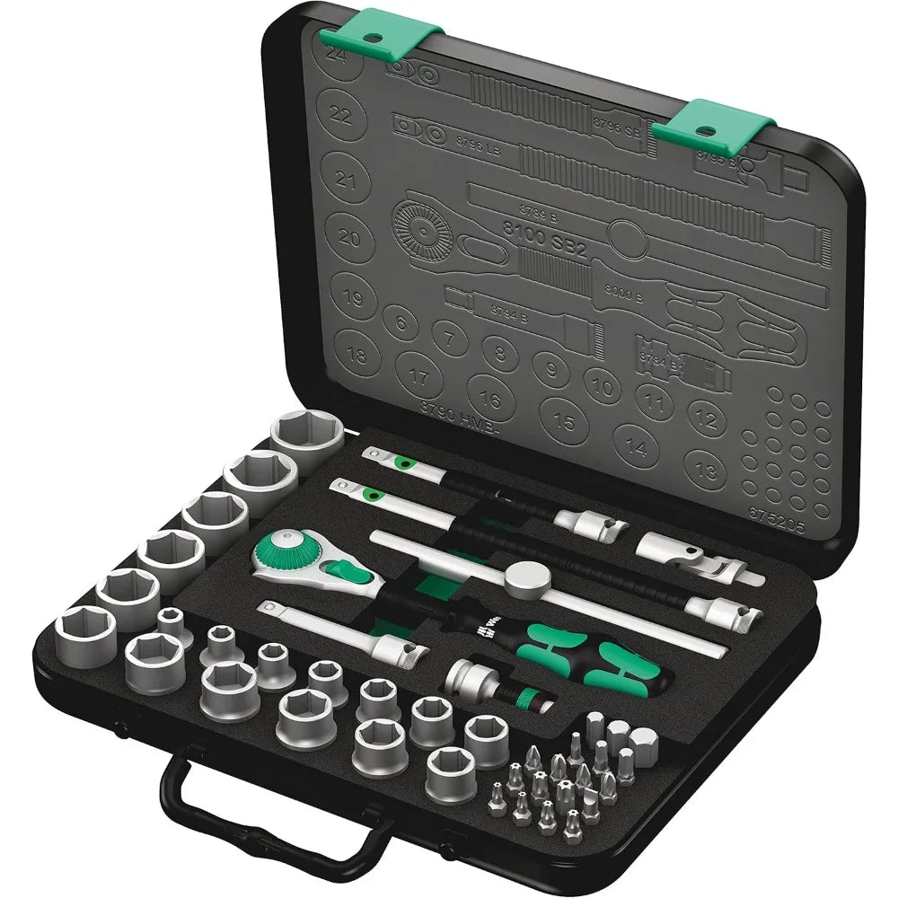 Wera Zyklop 3 8 Inch Metric Ratchet Set 18 Sockets Premium
