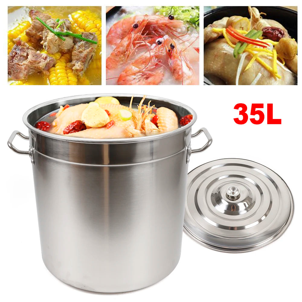 35L Thickened Stainless Steel Multipurpose Stock Pot Lid