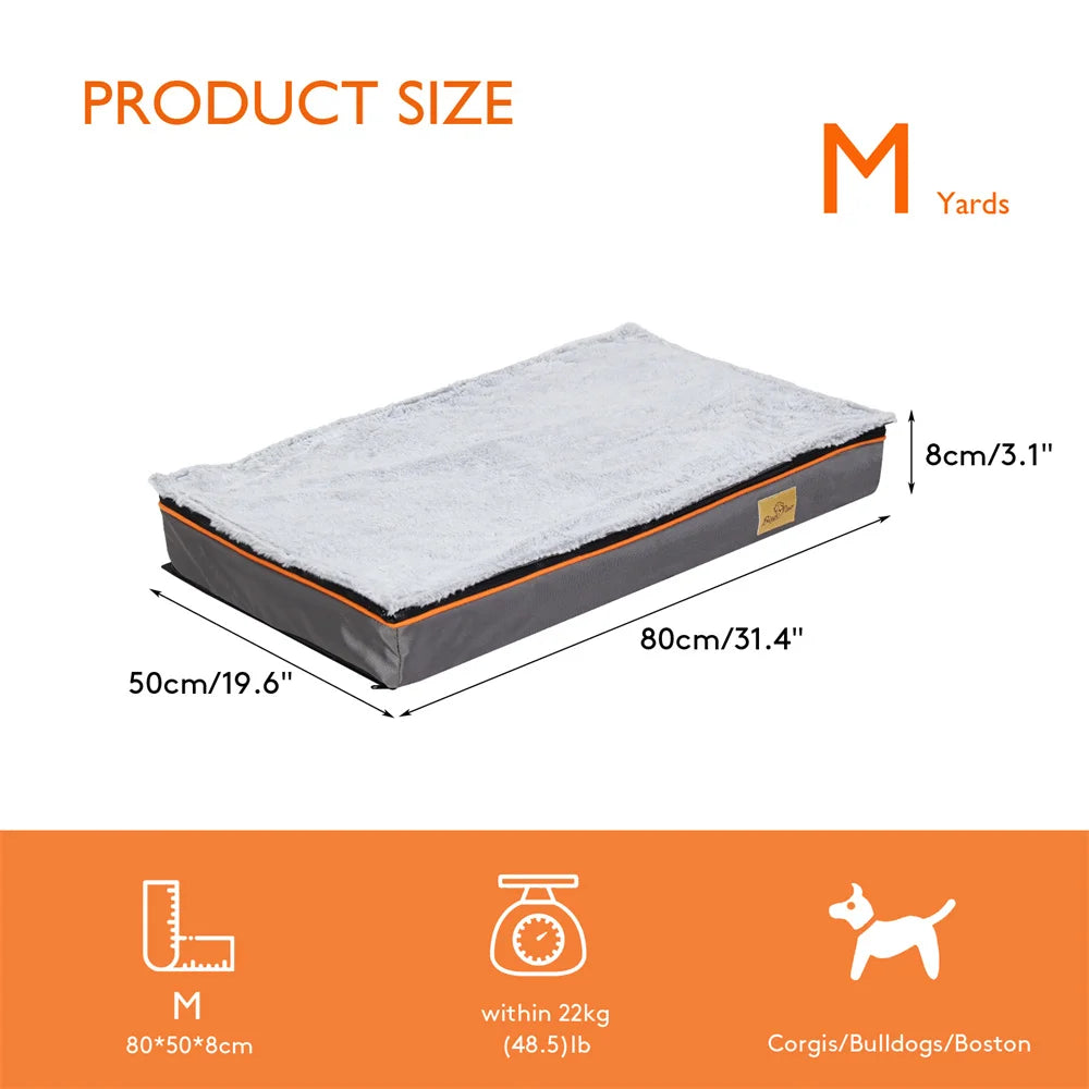 Premium Large Orthopedic Memory Foam Dog Bed Waterproof Pet Dog Crate Jumbo Mattress with Orange Trim