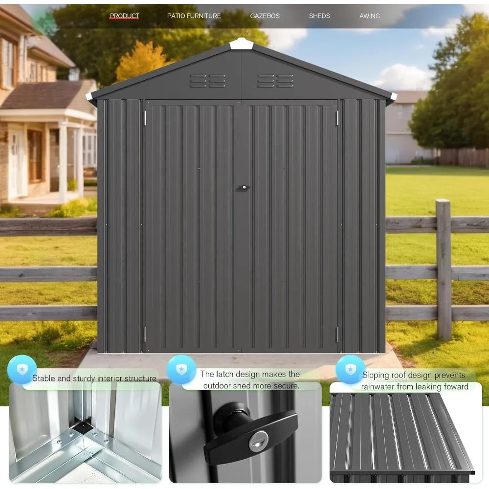 Spacious Storage Shed with Lockable Doors for Backyard