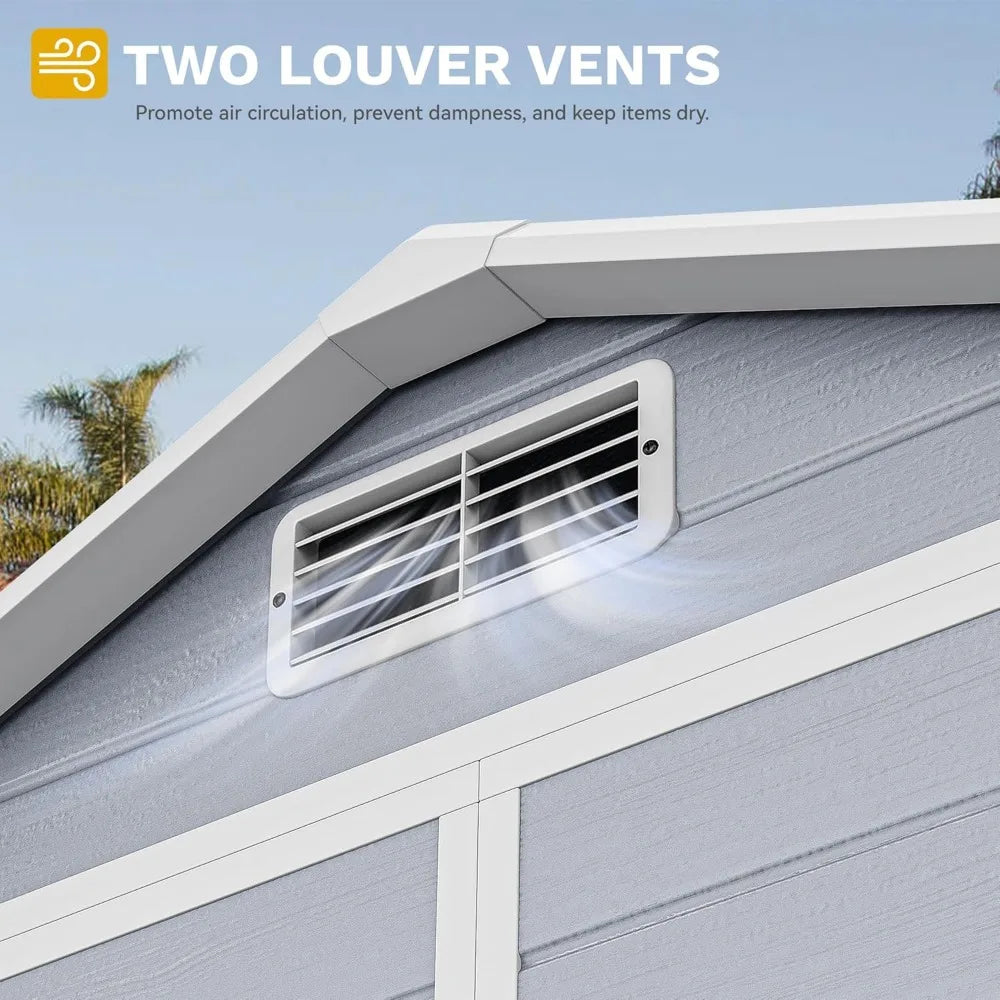 Outdoor Resin Storage Shed with Reinforced Floor Waterproof