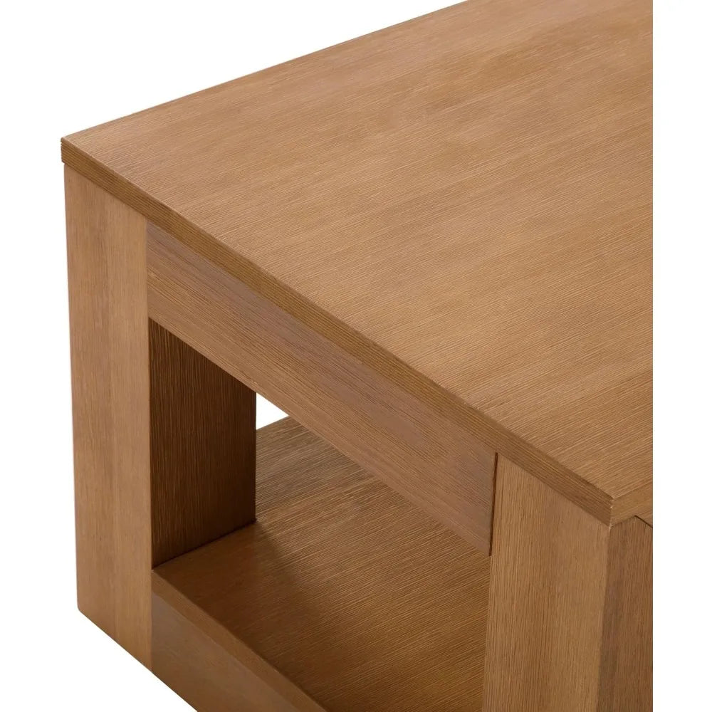 Plank And Beam 40in Modern Coffee Table With Shelf Storage