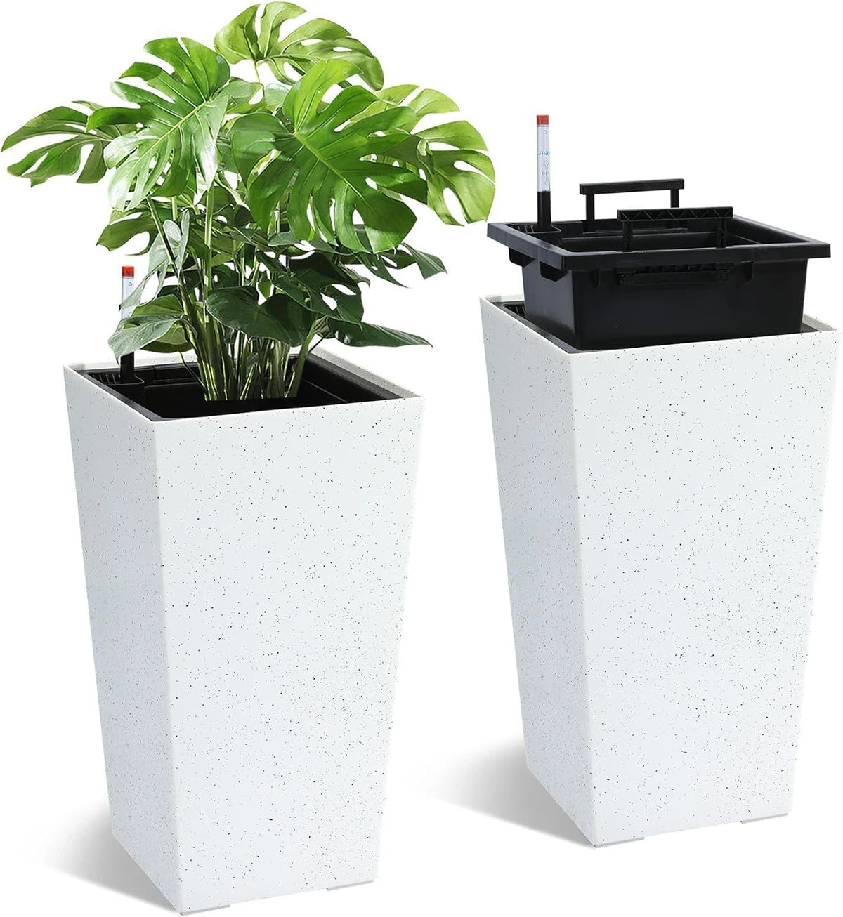 Rectangular Planters Set 2 With Drainage Holes And Level