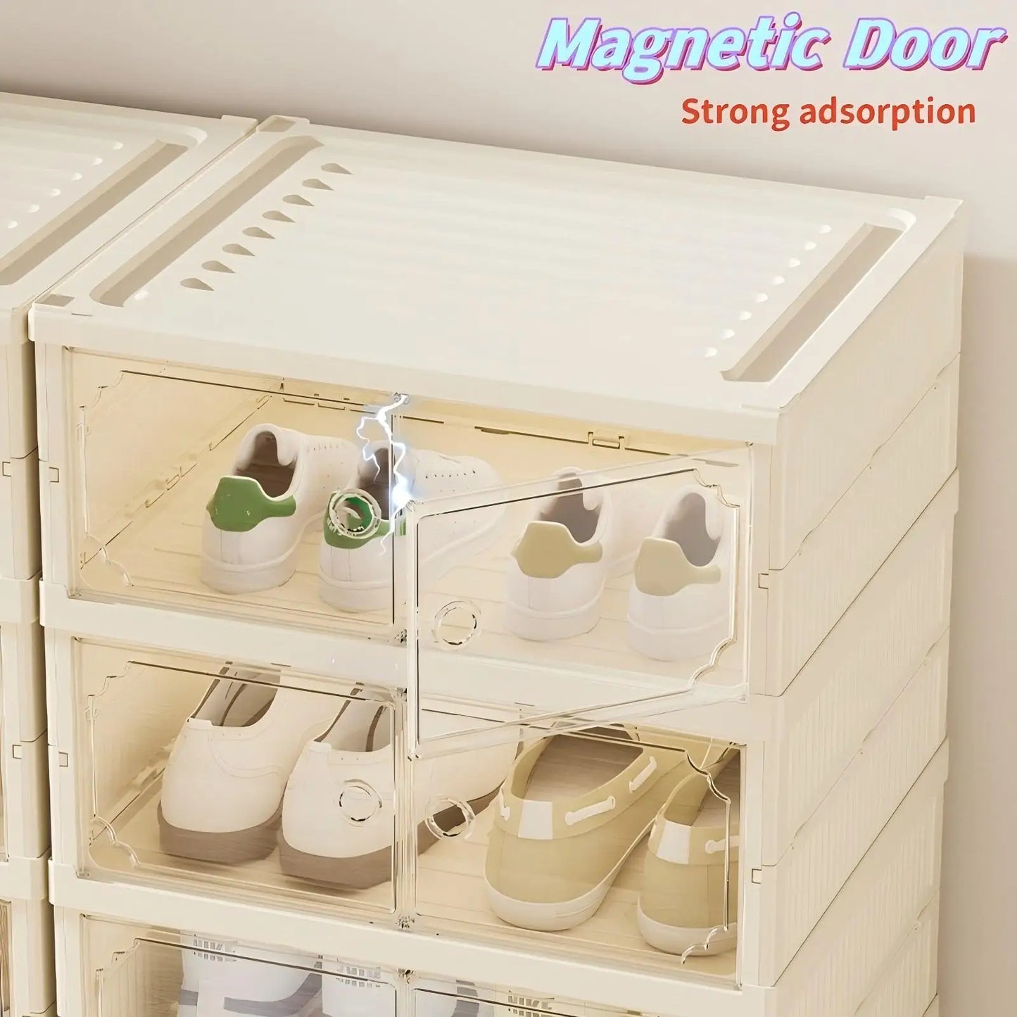 Widening Shoe Cabinet Transparent Heightening Shoes Box 12-grid