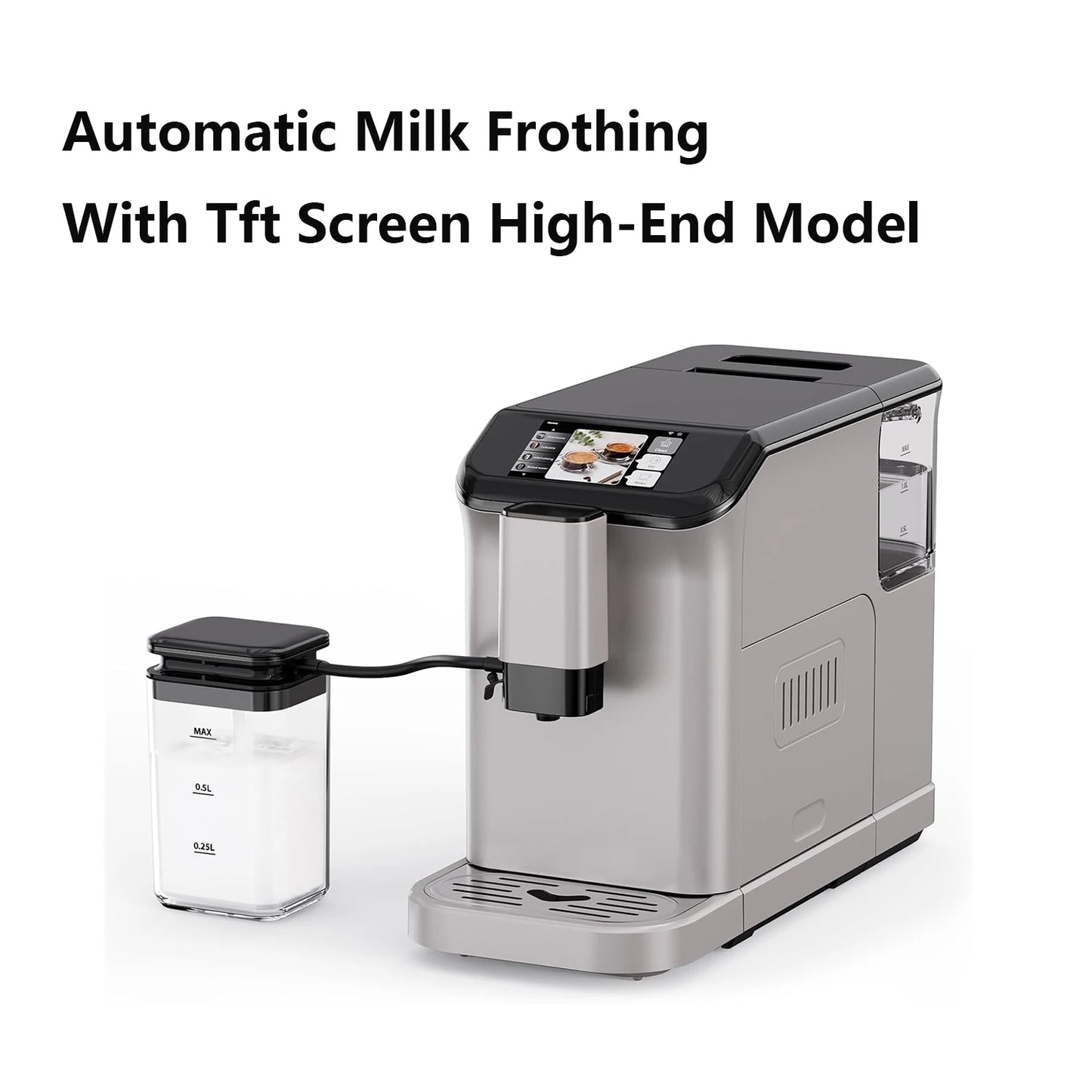 TFT Touch Screen Espresso Machine With Grinder Milk Frother