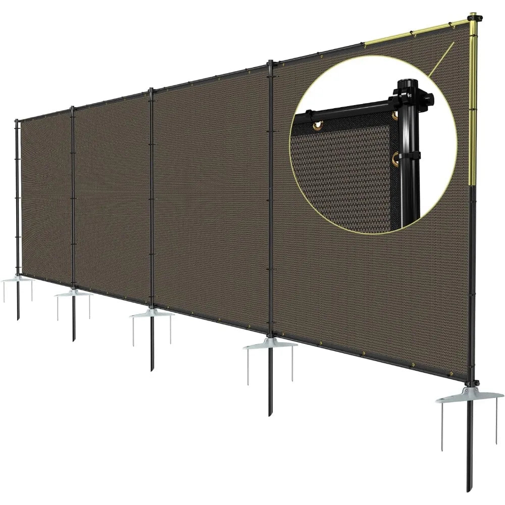 5x60 Outdoor Privacy Fence With Iron Poles Ground Spikes