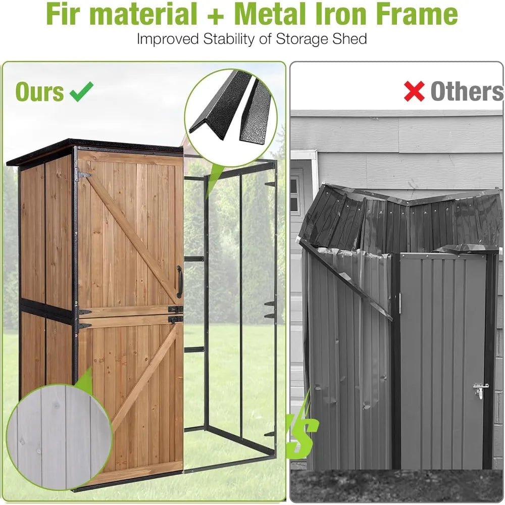 4.6x2.42 Foot Outdoor Storage Shed with Metal Frame Shelves