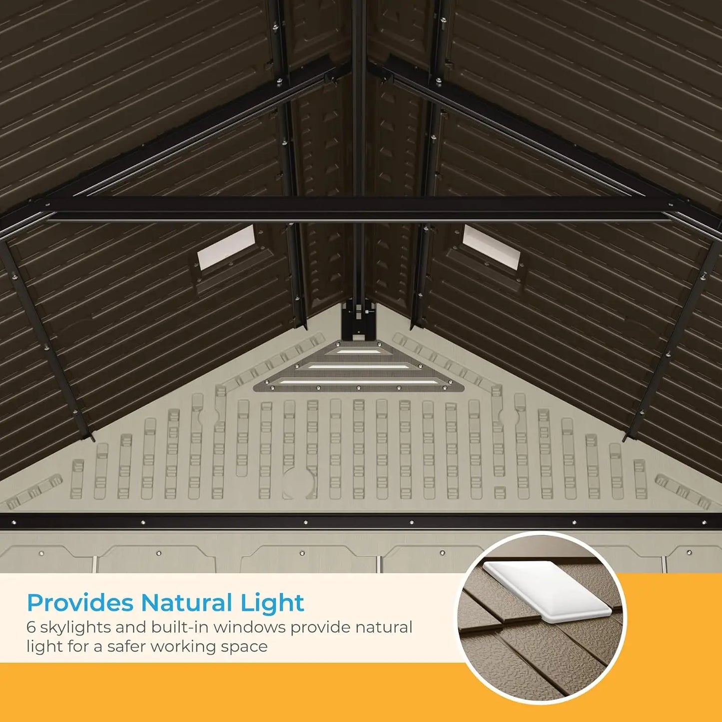 Tremont Resin Shed 8x10 Vanilla Slate Skylights Included