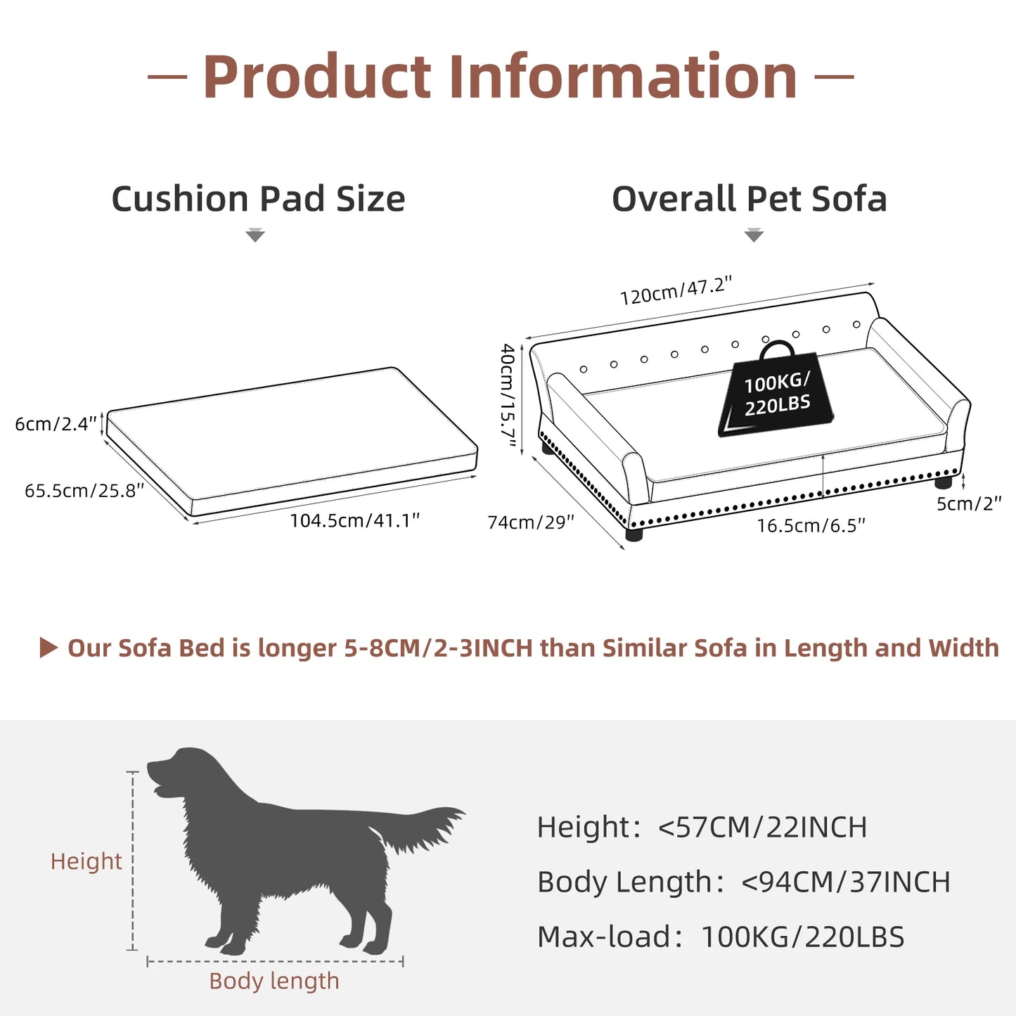 Luxurious Elevated Dog Bed XL With Microfiber Leather Cover