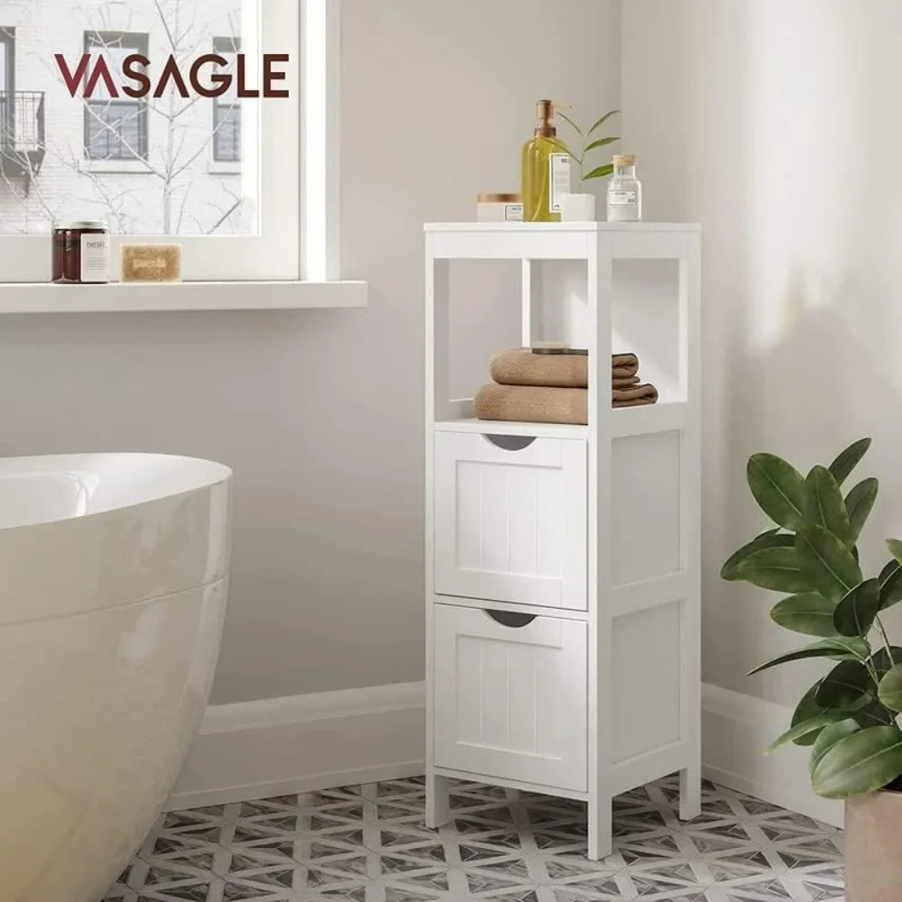 Bathroom Floor Cabinet, Multifunctional Corner Unit, 2 Drawers
