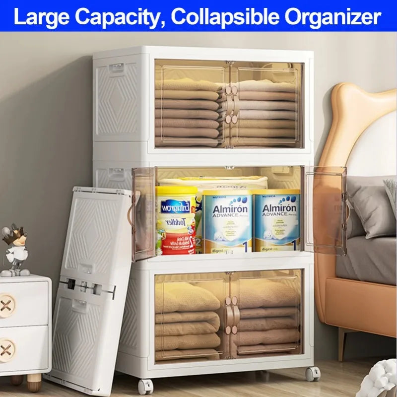 Premium 4 Tier Stackable Plastic Storage Bins with Lids