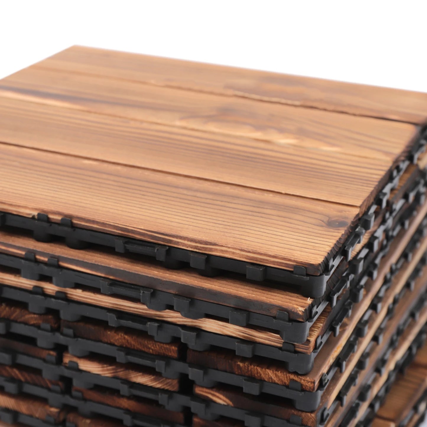 36 PCS Deck Tiles Hardwood Interlocking Patio Deck Tiles