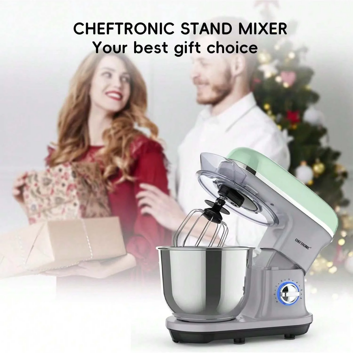 1pc CHEFTRONIC Stand Mixer, 5.5QT Tilt-Head Electric Household food processors - 500W 6+P Speed, home appliance, US Plug