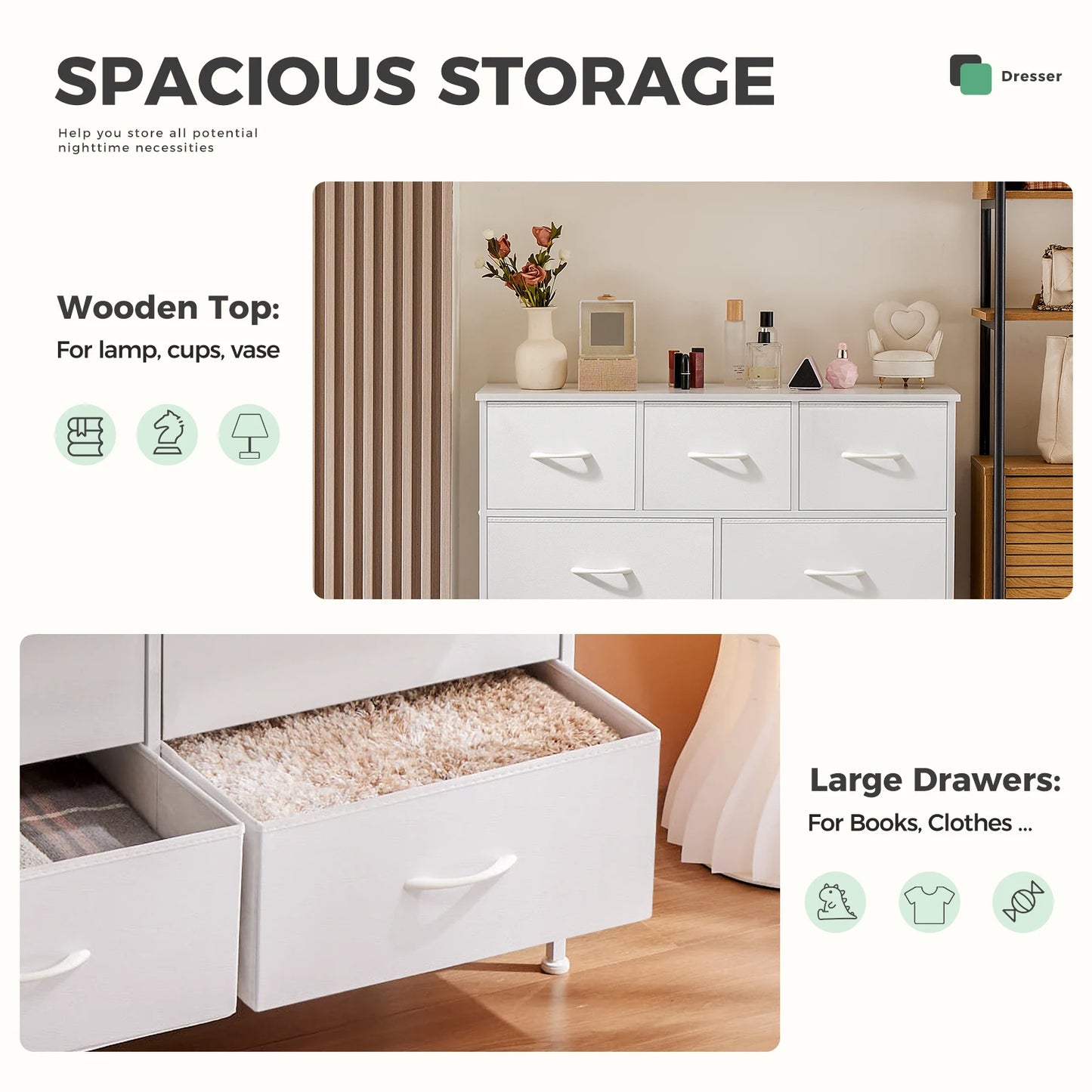 JHK Wardrobes For Bedroom With 5/7/10 Drawers Chest Closet