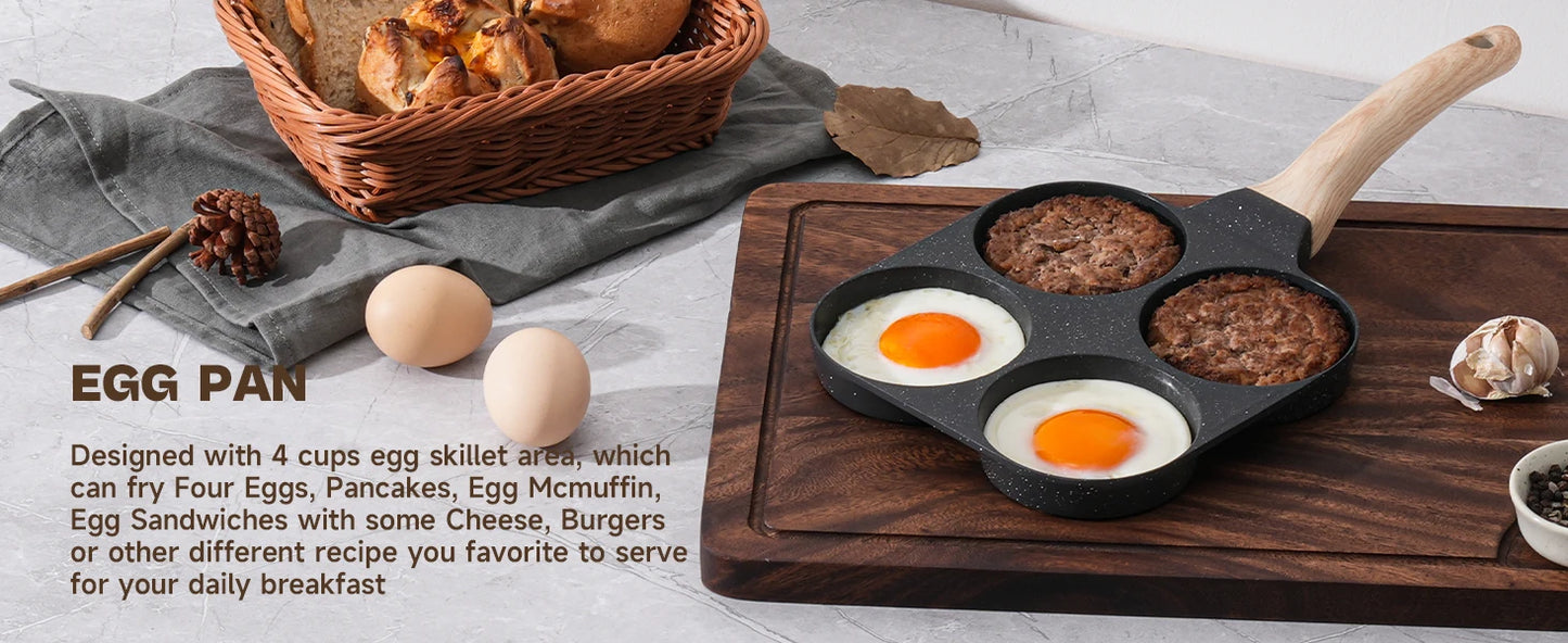 Black Granite Nonstick Pots and Pans Set Induction Nontoxic